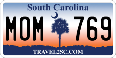 SC license plate MOM769