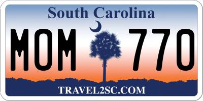 SC license plate MOM770