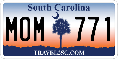 SC license plate MOM771