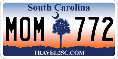 SC license plate MOM772