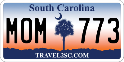 SC license plate MOM773