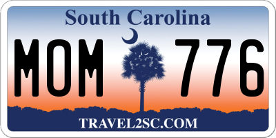 SC license plate MOM776