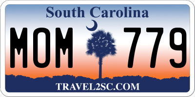 SC license plate MOM779