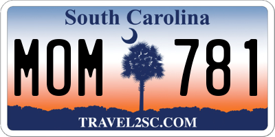 SC license plate MOM781