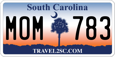 SC license plate MOM783