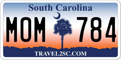 SC license plate MOM784