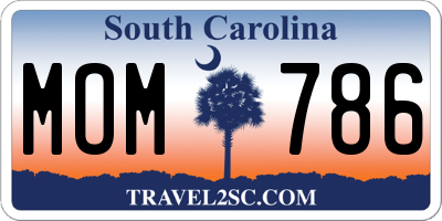 SC license plate MOM786