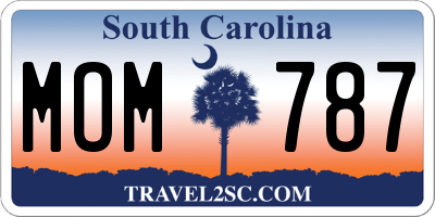 SC license plate MOM787