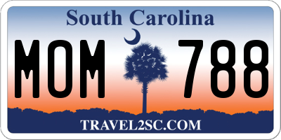 SC license plate MOM788
