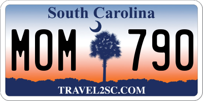 SC license plate MOM790