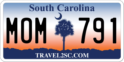 SC license plate MOM791