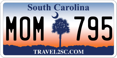SC license plate MOM795