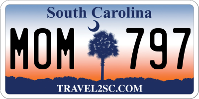 SC license plate MOM797