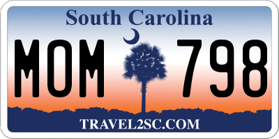 SC license plate MOM798