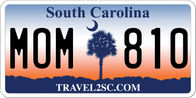 SC license plate MOM810