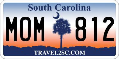 SC license plate MOM812