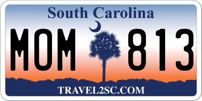 SC license plate MOM813
