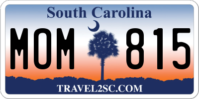 SC license plate MOM815