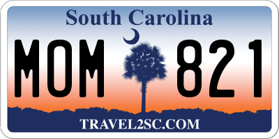 SC license plate MOM821