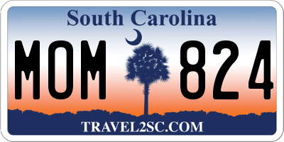 SC license plate MOM824