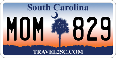 SC license plate MOM829