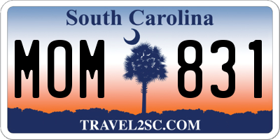 SC license plate MOM831