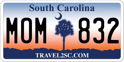 SC license plate MOM832
