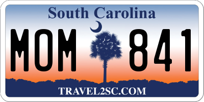 SC license plate MOM841