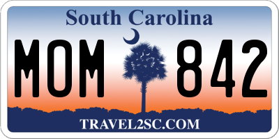 SC license plate MOM842