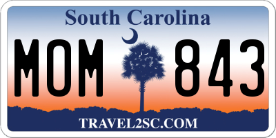 SC license plate MOM843