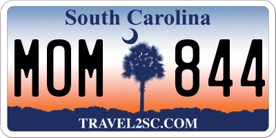 SC license plate MOM844