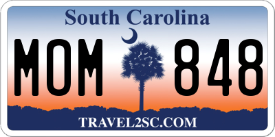SC license plate MOM848