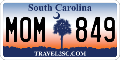 SC license plate MOM849