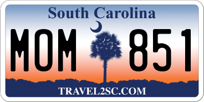 SC license plate MOM851
