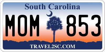 SC license plate MOM853