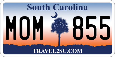 SC license plate MOM855
