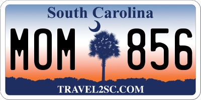 SC license plate MOM856