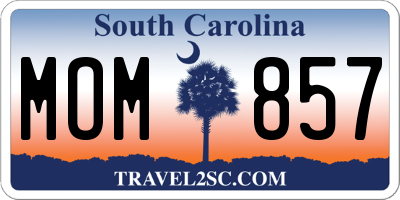 SC license plate MOM857