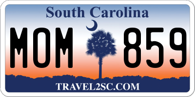 SC license plate MOM859