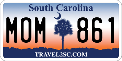 SC license plate MOM861