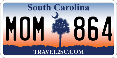 SC license plate MOM864