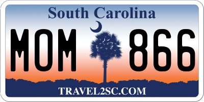 SC license plate MOM866