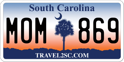 SC license plate MOM869