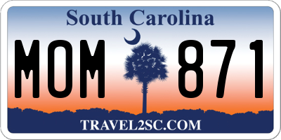 SC license plate MOM871