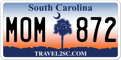 SC license plate MOM872