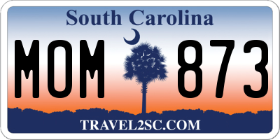 SC license plate MOM873