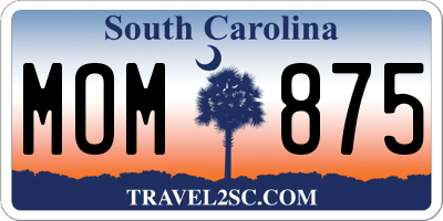 SC license plate MOM875