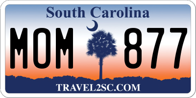SC license plate MOM877