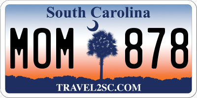 SC license plate MOM878