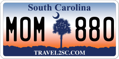 SC license plate MOM880